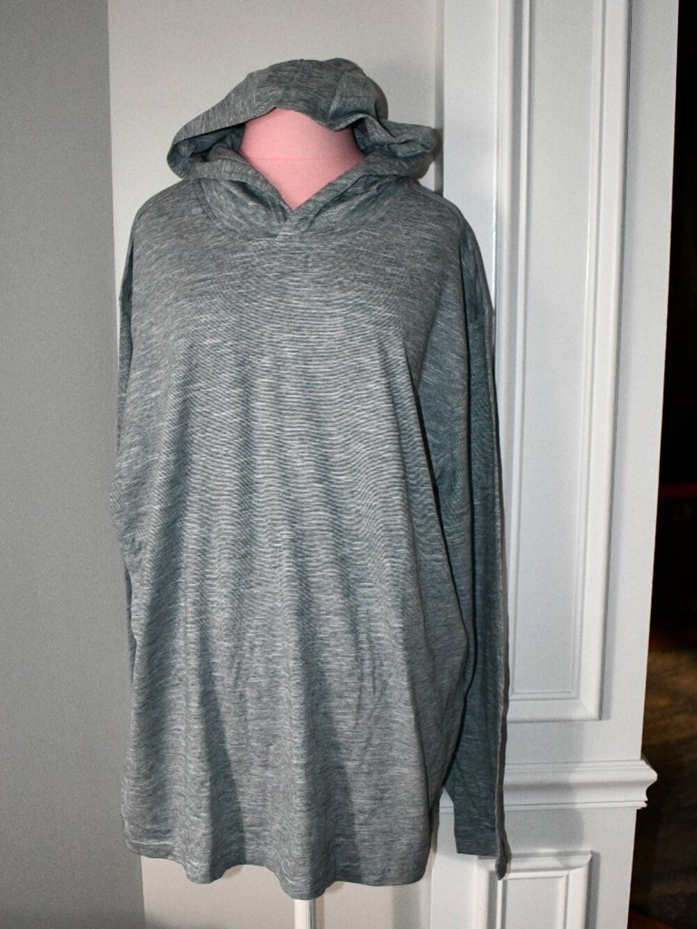 Caribbean Space Dye Heather Long Sleeve Hoodie in Dark Teal Size: XL #S65KC411 N